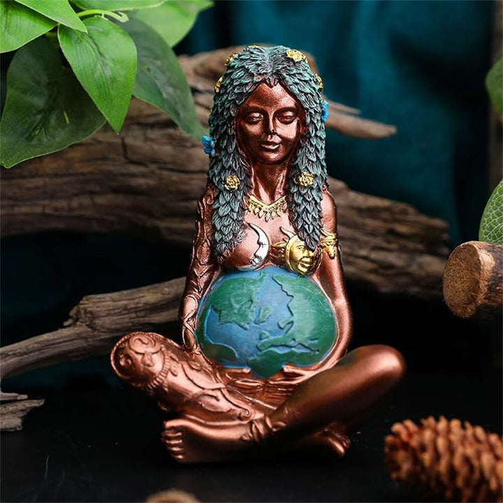 Statue décorative en résine de la Terre Mère Gaïa Olivenorma