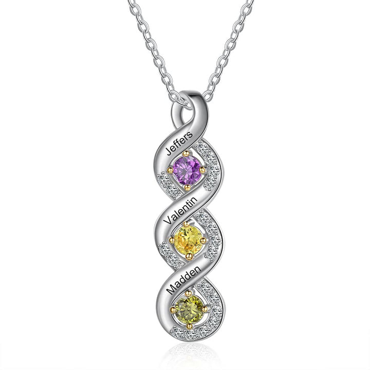 Collier avec pierre de naissance gravée pour femme Olivenorma