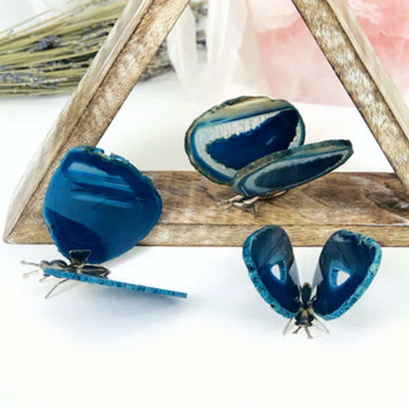 Supports à papillons en agate druzy Olivenorma Décoration en pierres précieuses