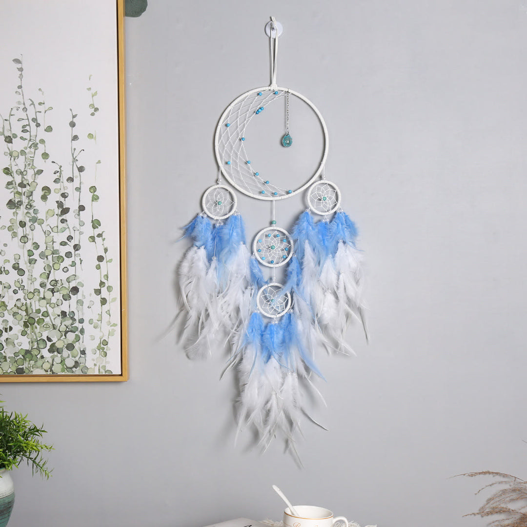Décoration de lune en demi-cercle Olivenorma avec attrape-rêves lumineux