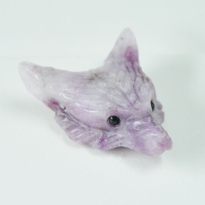 Tête de loup sculptée en cristal naturel Olivenorma, accessoire de décoration en pierres précieuses