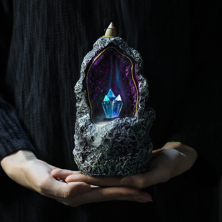 Décoration de brûleur d'encens avec trou en cristal fantaisie Olivenorma