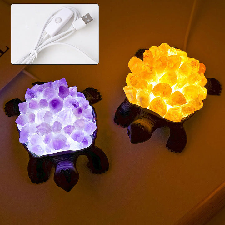 Lampe décorative en forme de tortue en cristal naturel Olivenorma 