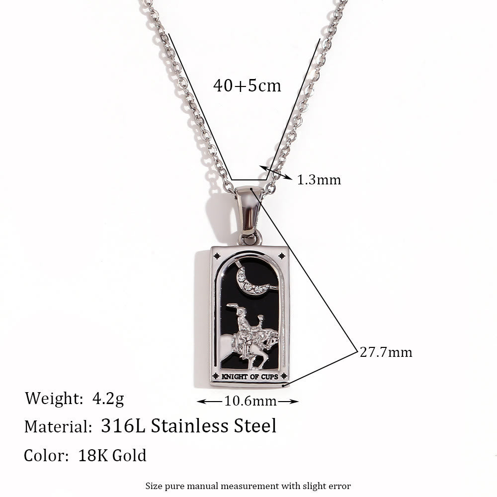Collier de cartes de tarot en acier inoxydable plaqué or 18 carats Olivenorma 