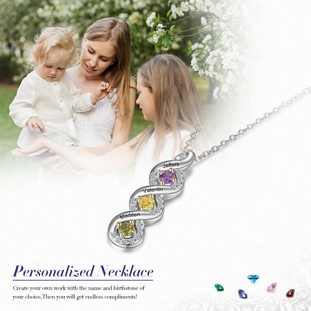 Collier avec pierre de naissance gravée pour femme Olivenorma