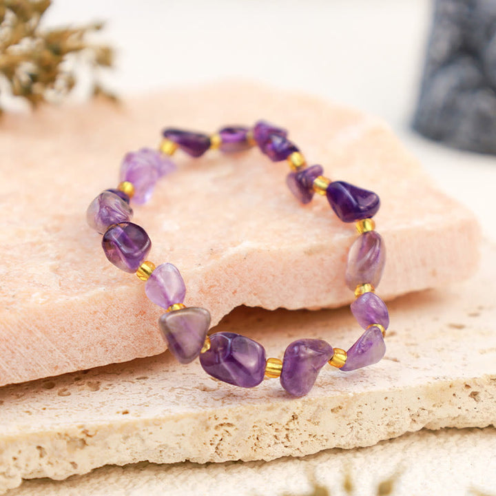 Bracelet artisanal en gravier de cristal irrégulier Olivenorma 