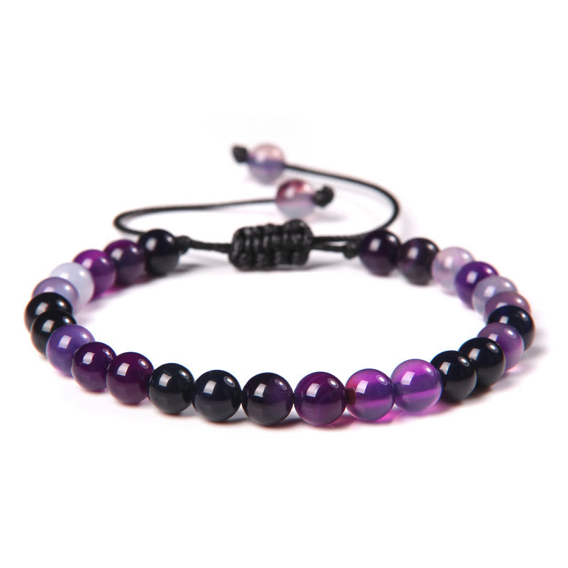 Bracelet tressé en perles de pierre naturelle de 6 mm Olivenorma