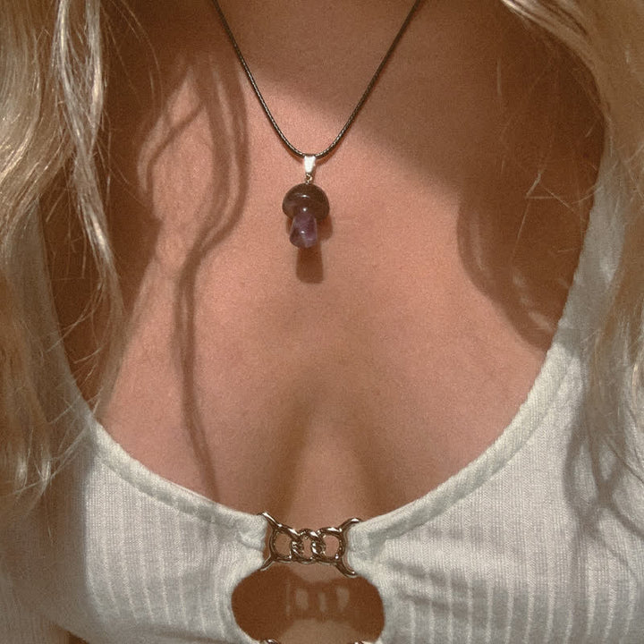 Collier de guérison en forme de champignon d'harmonisation spirituelle Olivenorma 