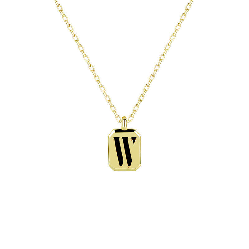 Collier Initiale Personnalisable en Or Olivenorma - Obsidienne - W - image 26