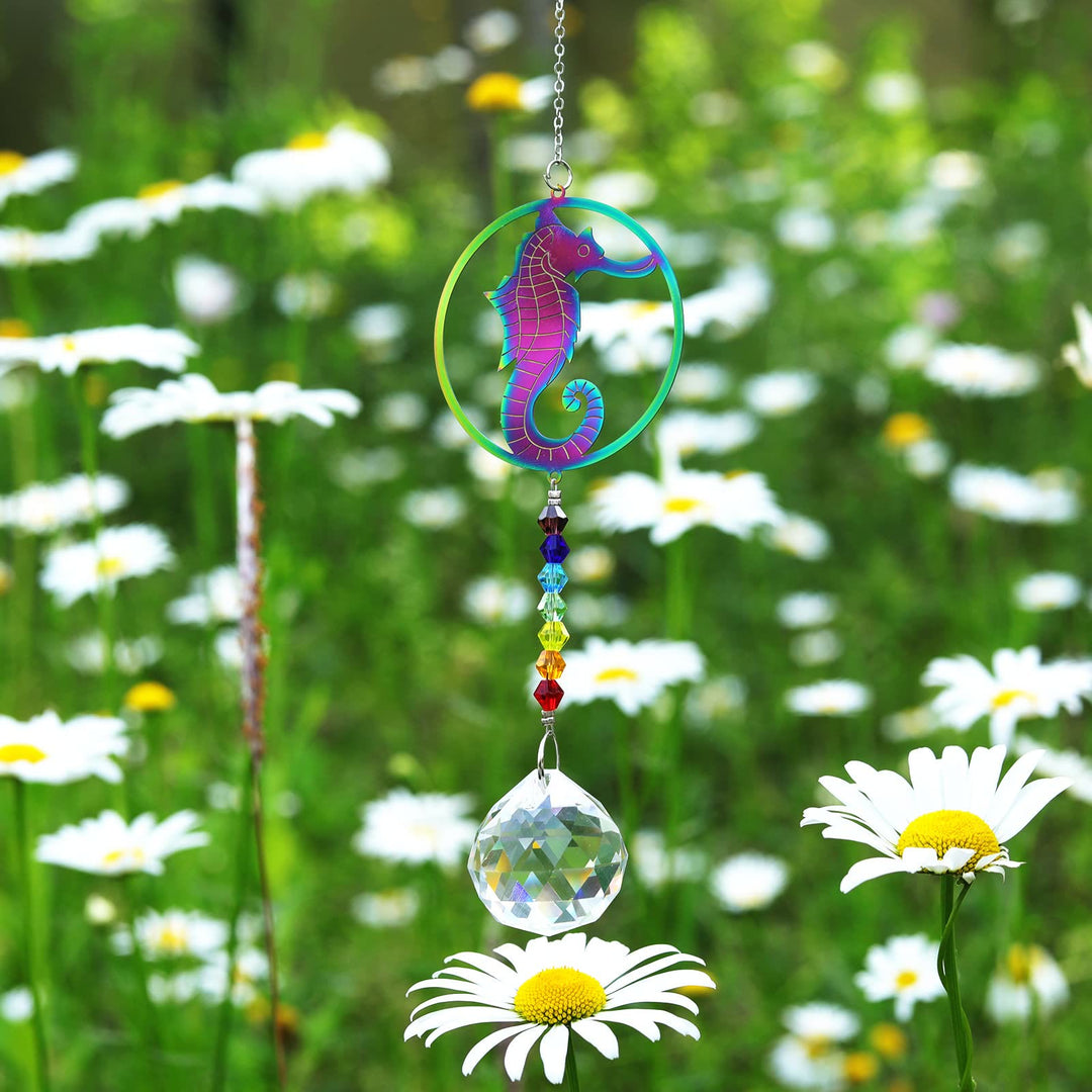 Carillon éolien à suspendre en cristal transparent avec perles chakra Olivenorma 