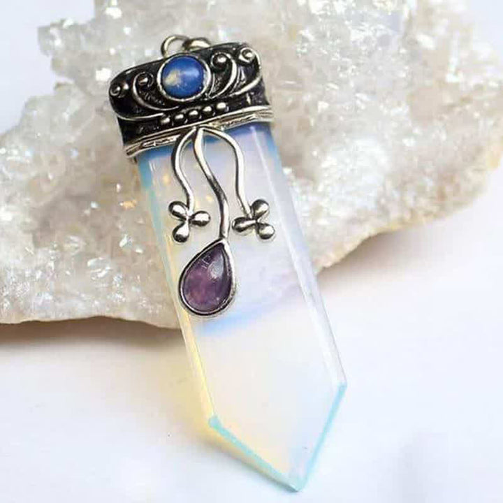 Collier en pierre naturelle de protection de la déesse Olivenorma 