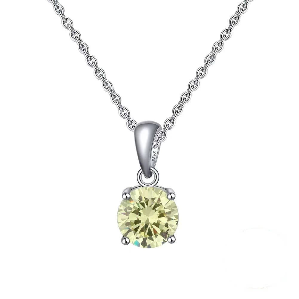 Collier pendentif à quatre griffes en zircon multicolore Olivenorma 