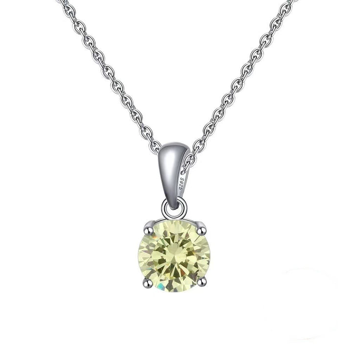 Collier pendentif à quatre griffes en zircon multicolore Olivenorma 