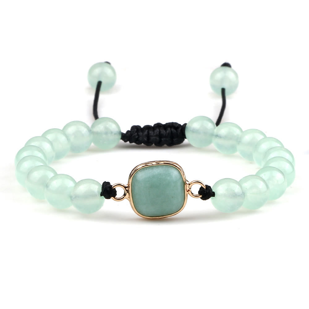 Bracelet en perles d'opalite avec pierre œil de chat Olivenorma