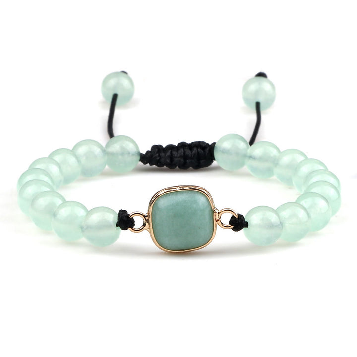 Bracelet en perles d'opalite avec pierre œil de chat Olivenorma