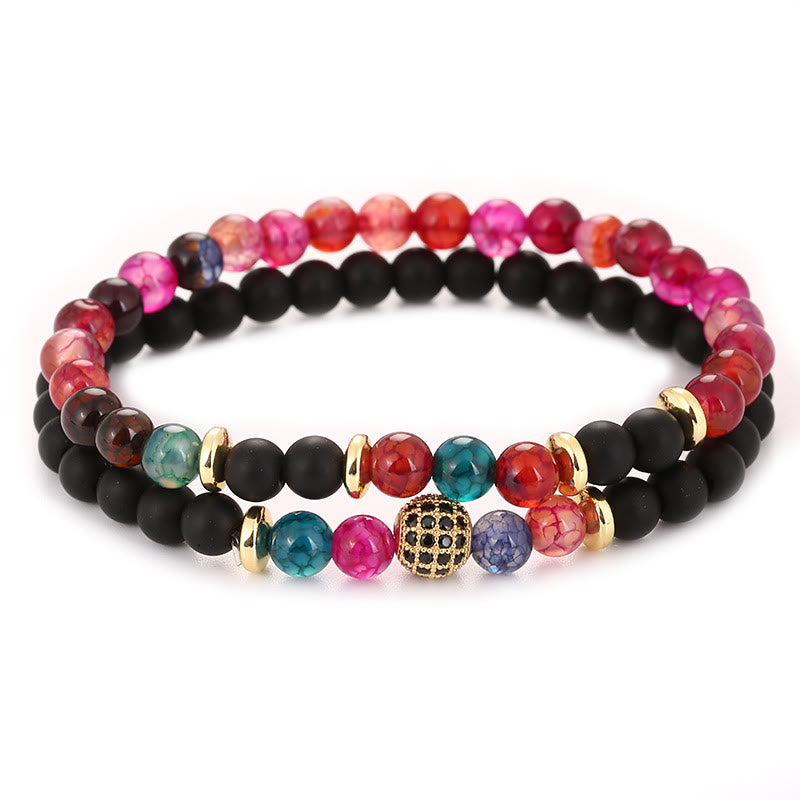Bracelet homme Olivenorma en perles de cristal naturel à deux couches