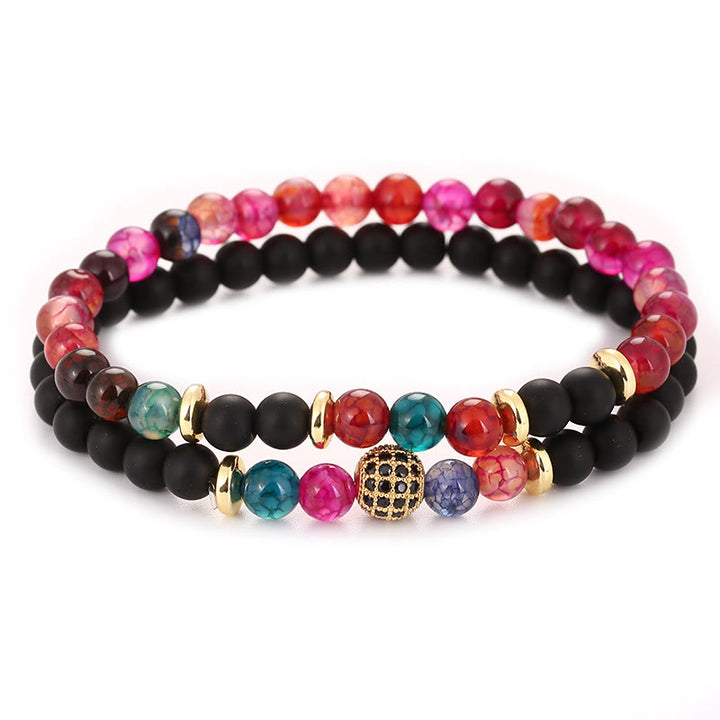 Bracelet homme Olivenorma en perles de cristal naturel à deux couches