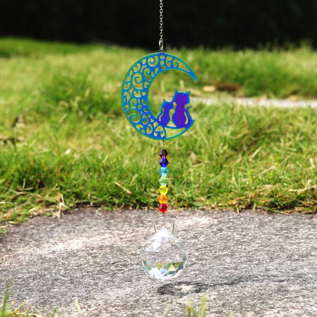 Carillon éolien à suspendre en cristal transparent avec perles chakra Olivenorma 