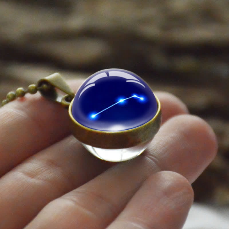 Collier en verre étoilé avec étoile du zodiaque Olivenorma
