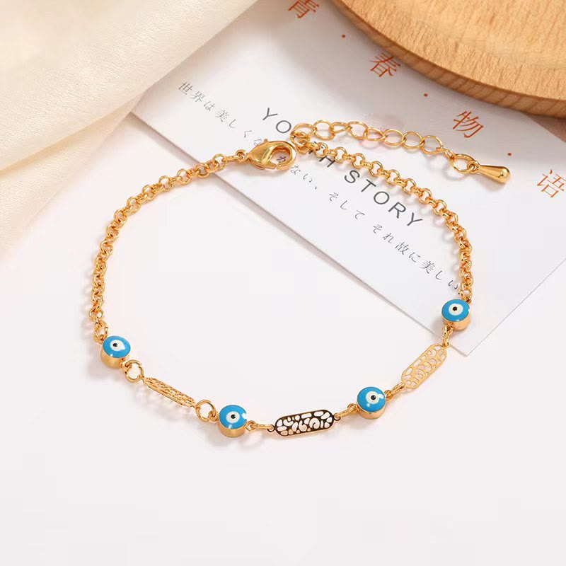Bracelet mauvais œil bleu turquoise Olivenorma