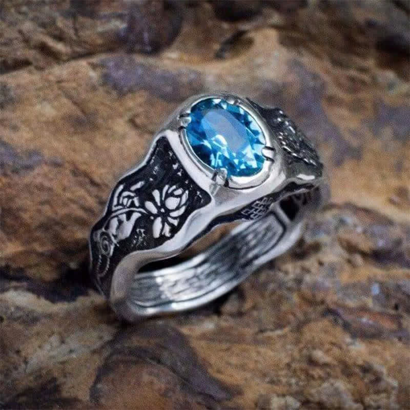 Olivenorma Buddhi Mudra - Bague topaze bleue suisse 