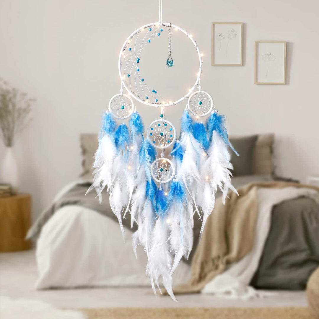 Décoration de lune en demi-cercle Olivenorma avec attrape-rêves lumineux