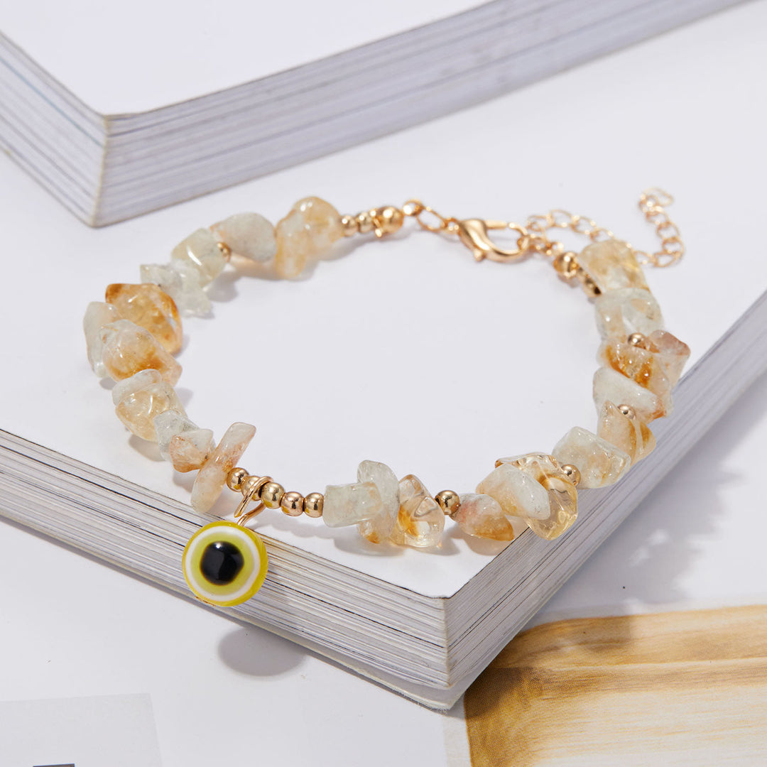 Bracelet pendentif mauvais œil en gravier de cristal naturel Olivenorma