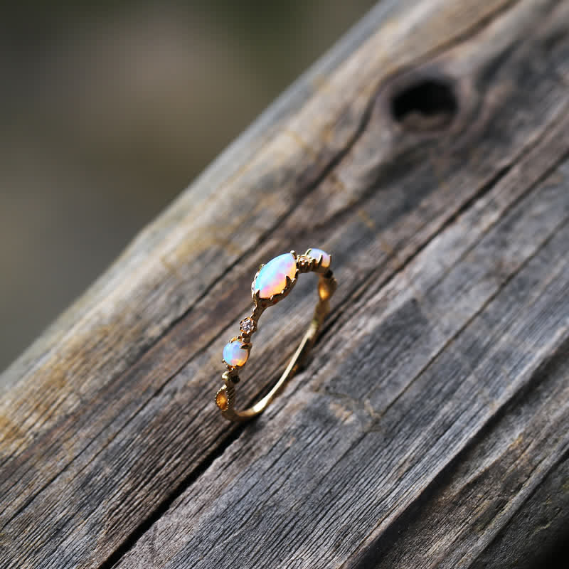 Olivenorma « Amour et Sincérité » - Bague Vintage Opale Reki