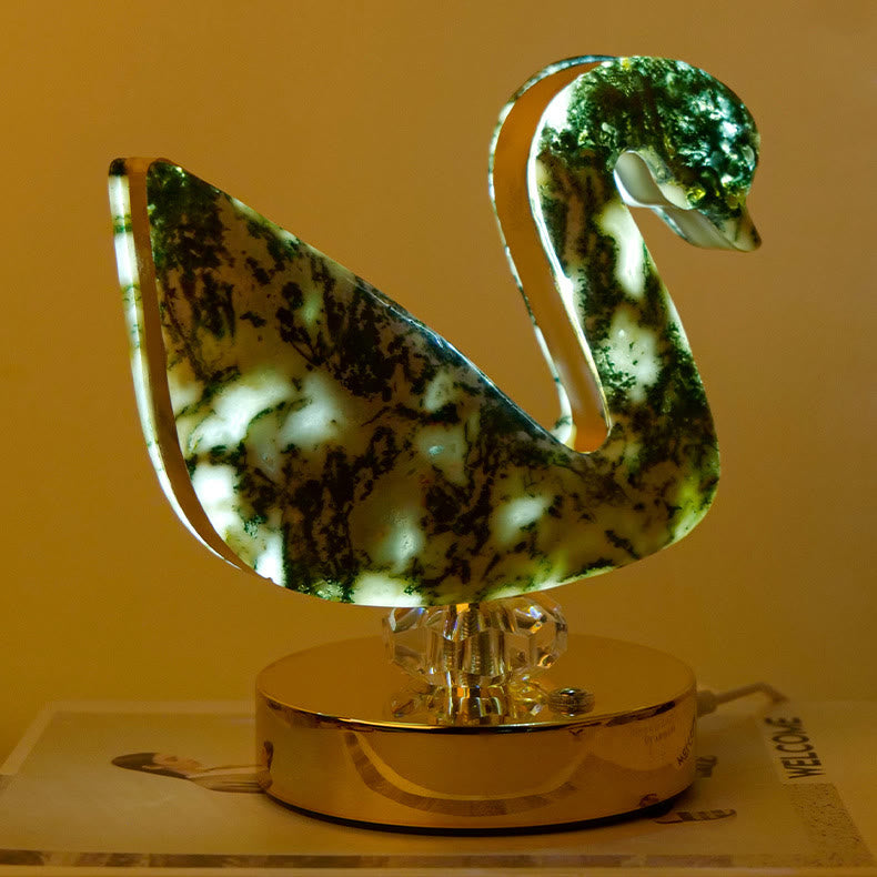 Lampe de table en pierre de cristal naturel Olivenorma, décoration en pierres précieuses 
