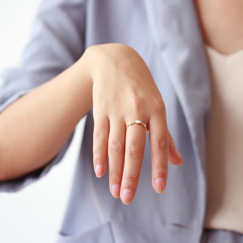 Olivenorma « Amour et Sincérité » - Bague Vintage Opale Reki