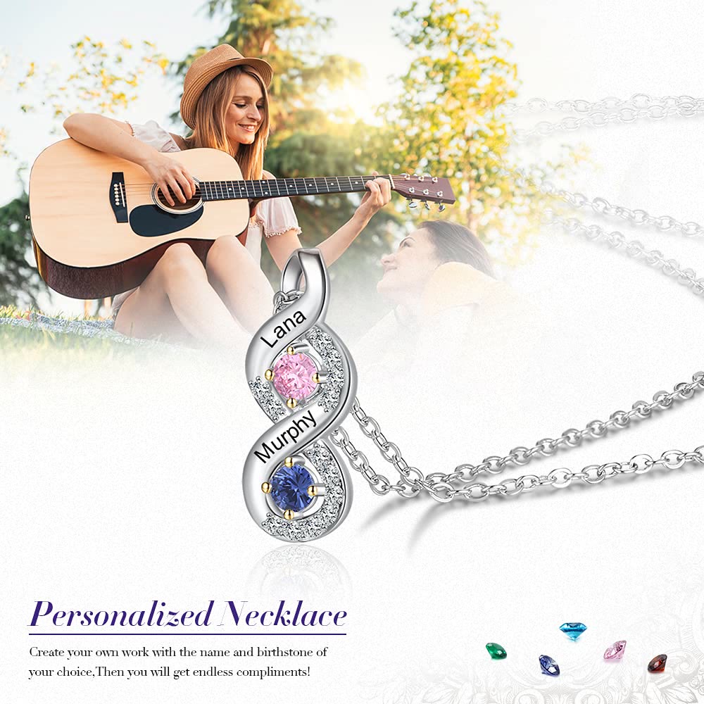 Collier avec pierre de naissance gravée pour femme Olivenorma