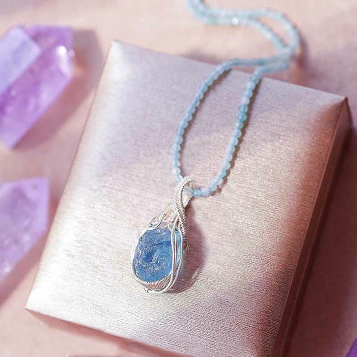 Collier pendentif fait main en cristal naturel brut Olivenorma 