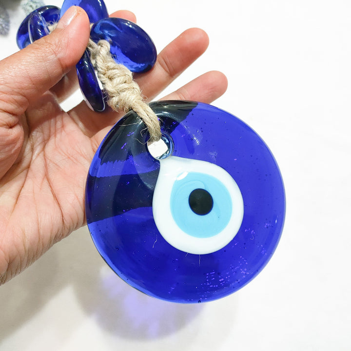 Décoration murale en verre bleu contre le mauvais œil Olivenorma 