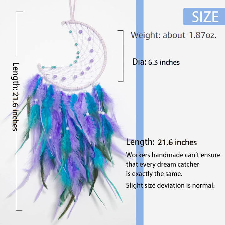 Attrape-rêves en jade violet turquoise fait main Olivenorma 