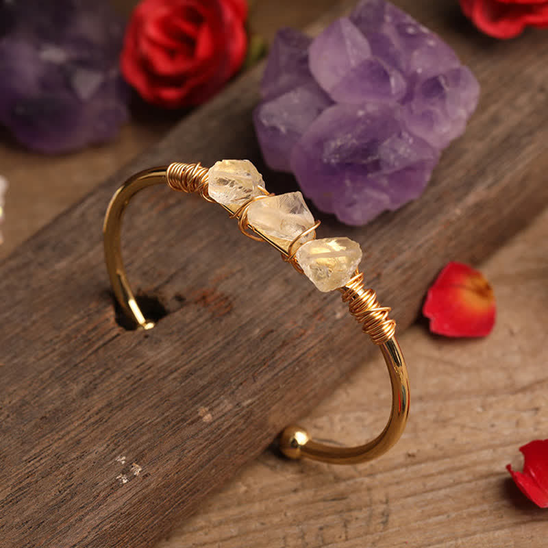 Bracelet vintage en cristal brut et pierres précieuses Olivenorma
