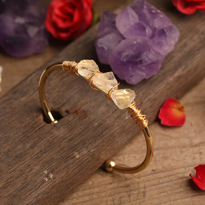 Bracelet vintage en cristal brut et pierres précieuses Olivenorma