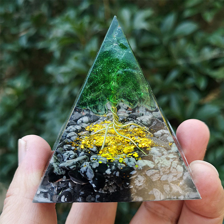 Pyramide d'orgone en albâtre Olivenorma