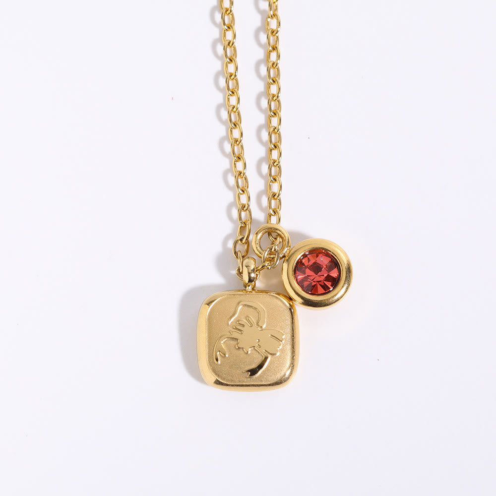 Collier pendentif Olivenorma avec douze pierres de naissance du zodiaque