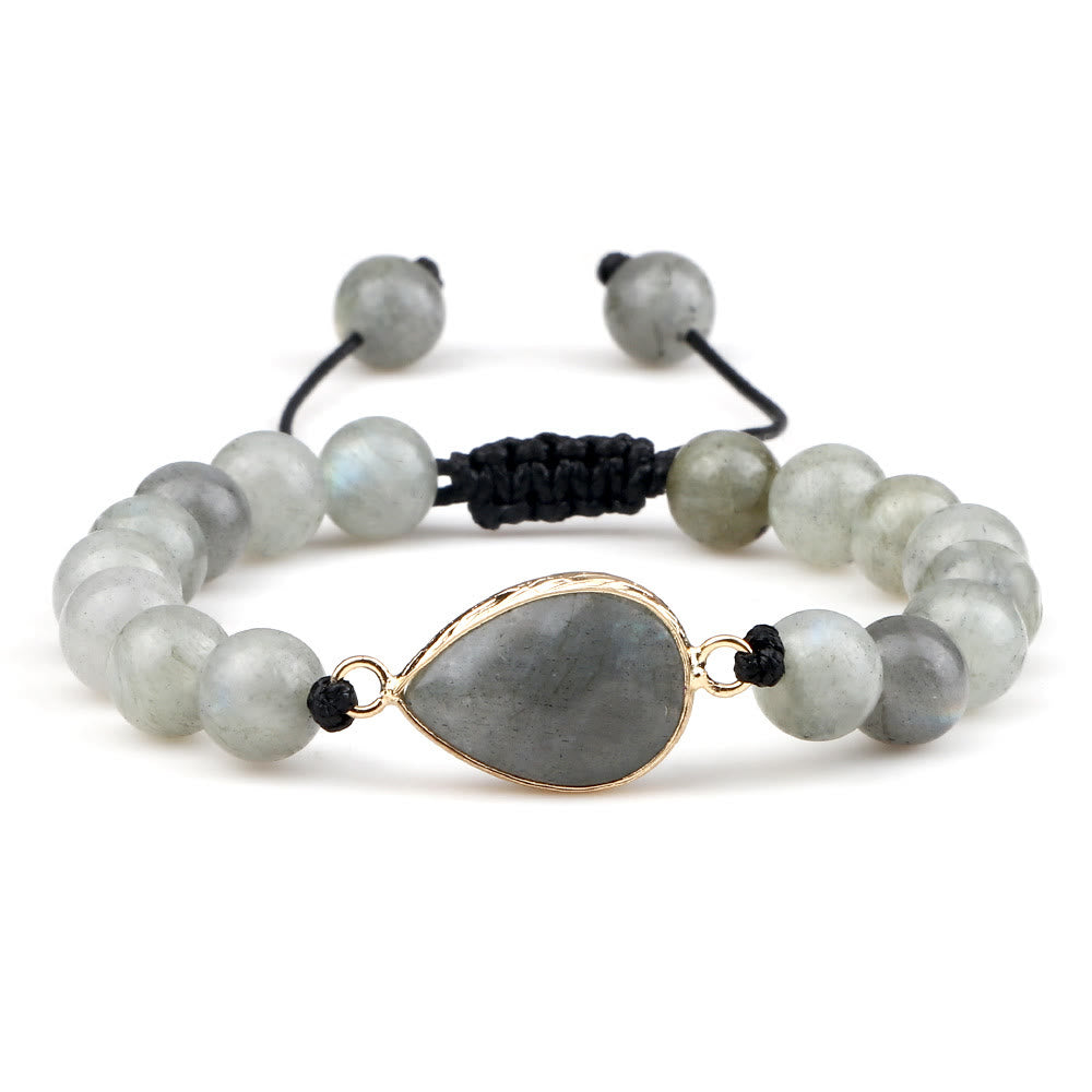 Bracelet en perles d'opalite avec pierre œil de chat Olivenorma