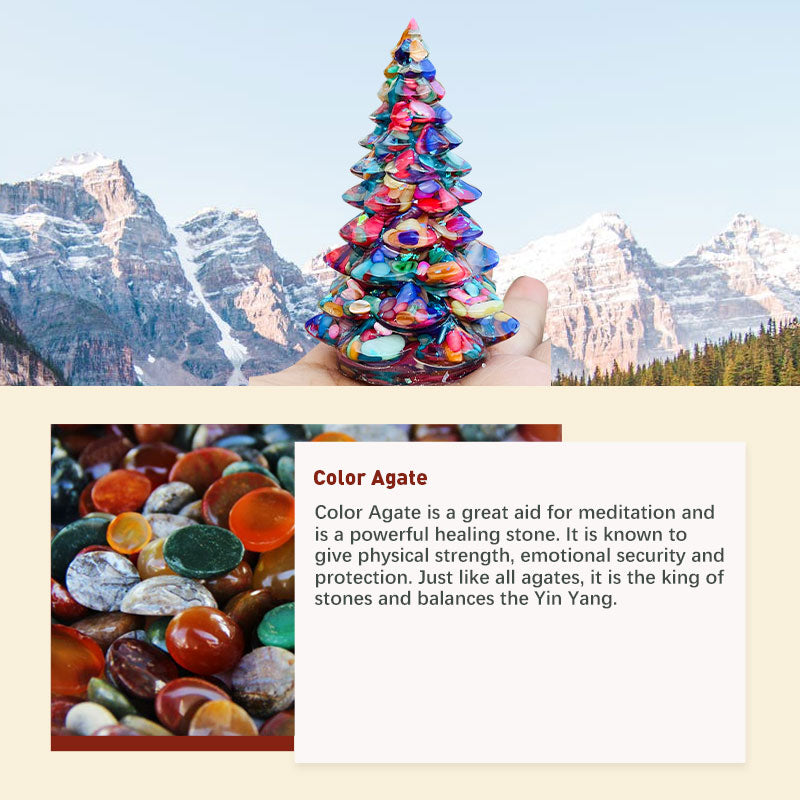 Décoration en pierre de cristal naturel pour sapin de Noël Olivenorma 