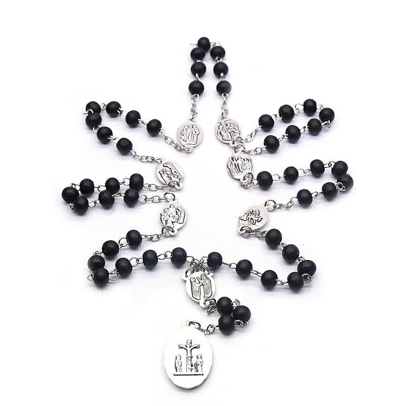 Collier chapelet en onyx noir Madonna Olivenorma
