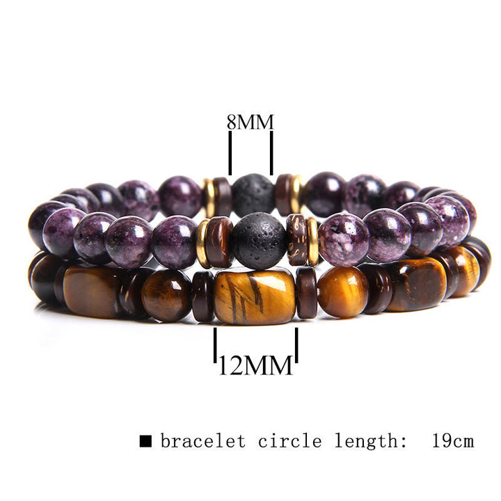 Ensemble de bracelets en pierre d'œil de tigre turquoise africaine Olivenorma