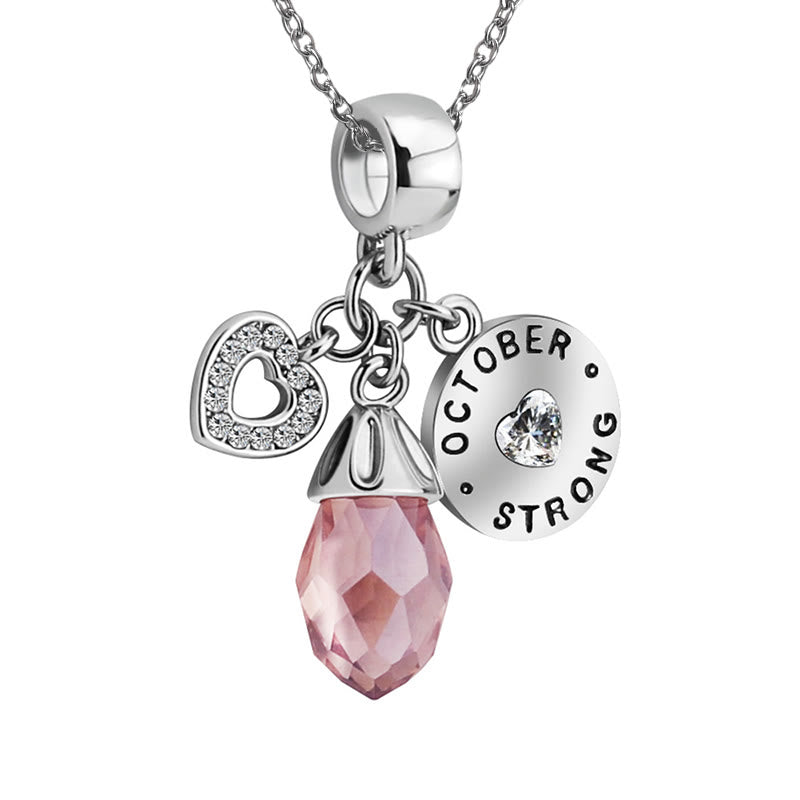 Collier avec pendentif en forme de cœur et pierre de naissance en diamant Olivenorma 