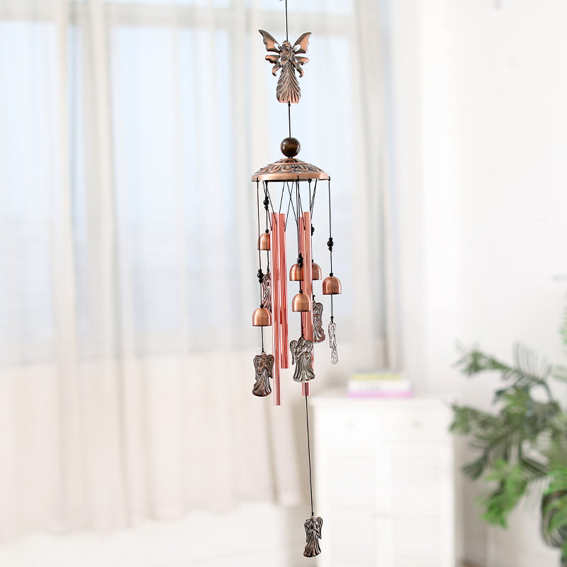 Carillon éolien suspendu en métal avec motif Olivenorma et hibou