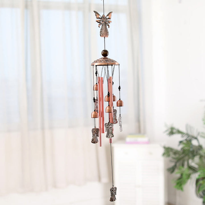 Carillon éolien suspendu en métal avec motif Olivenorma et hibou