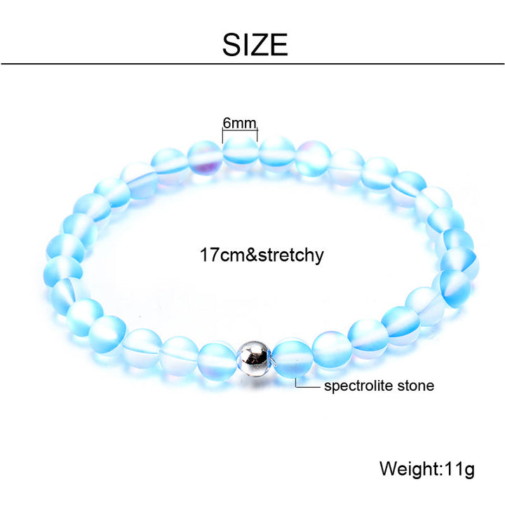Bracelet en perles de verre cristal bleu clair Olivenorma