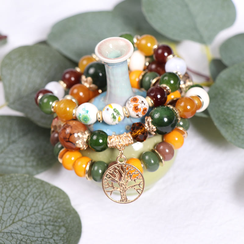 Ensemble de bracelets en cristal arbre de vie fait main Olivenorma Boho