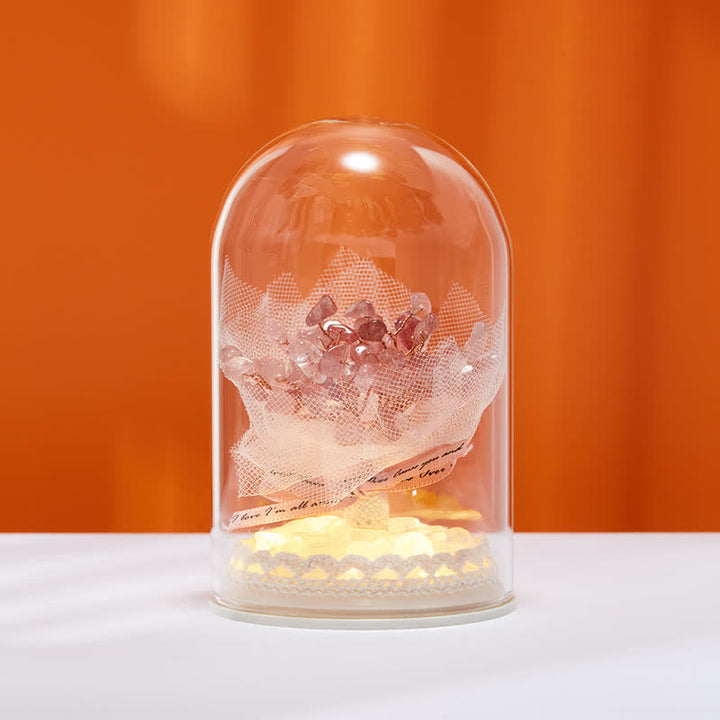 Décoration d'arbre Feng Shui avec couvercle en verre cristal naturel Olivenorma 