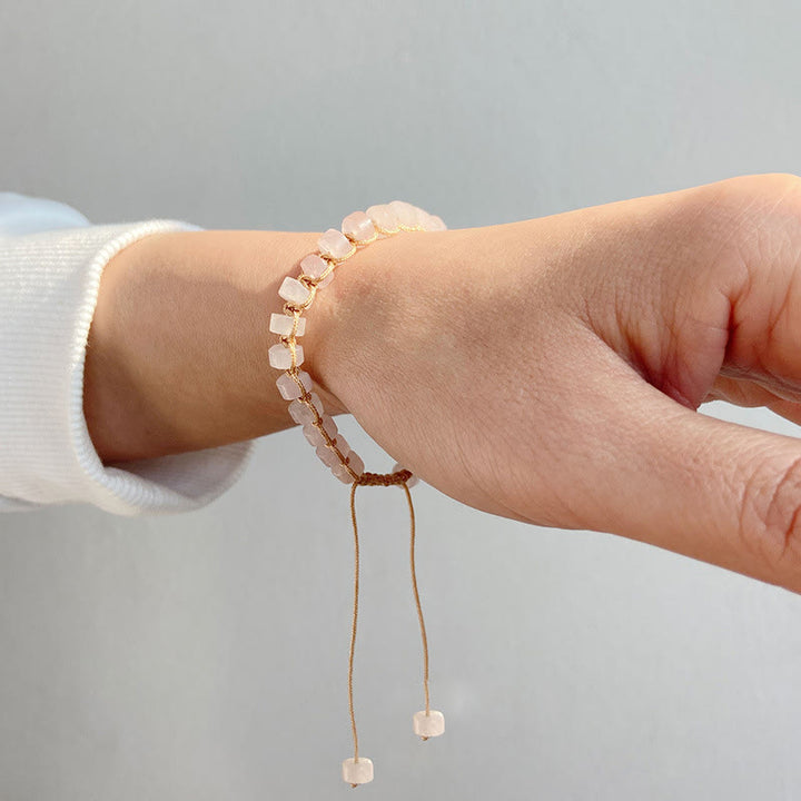 Bracelet tissé en perles de pierre naturelle Olivenorma
