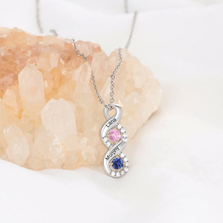 Collier avec pierre de naissance gravée pour femme Olivenorma